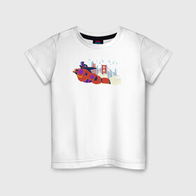 Детская футболка хлопок с принтом Baymax and Hiro в Санкт-Петербурге, 100% хлопок | круглый вырез горловины, полуприлегающий силуэт, длина до линии бедер | baymax | big hero 6 | disney | vdkimel | бэймакс | город героев 6 | дисней
