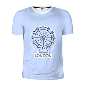 Мужская футболка 3D спортивная с принтом Лондон London Eye в Санкт-Петербурге, 100% полиэстер с улучшенными характеристиками | приталенный силуэт, круглая горловина, широкие плечи, сужается к линии бедра | blue circle | england | english | europe | eye | gb | icon | london | travel | uk | vacation | англия | аттракцион | великобритания | европа | иконка | колесо обозрения | лондон | лондонский глаз | надпись | отпуск | поездка | путешествие |