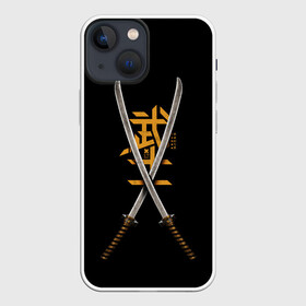 Чехол для iPhone 13 mini с принтом 2 Katanas в Санкт-Петербурге,  |  | art | chinese character | katanas | swords | арт | катаны | китайский иероглиф | мечи