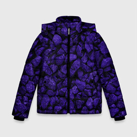 Зимняя куртка для мальчиков 3D с принтом Purple-StoneS в Санкт-Петербурге, ткань верха — 100% полиэстер; подклад — 100% полиэстер, утеплитель — 100% полиэстер | длина ниже бедра, удлиненная спинка, воротник стойка и отстегивающийся капюшон. Есть боковые карманы с листочкой на кнопках, утяжки по низу изделия и внутренний карман на молнии. 

Предусмотрены светоотражающий принт на спинке, радужный светоотражающий элемент на пуллере молнии и на резинке для утяжки | abstraction | forms | gravel | pebbles | purple | stones | texture | абстракция | галька | гравий | камни | текстура | фиолетовый | формы