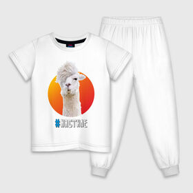Детская пижама хлопок с принтом Лама в Санкт-Петербурге, 100% хлопок |  брюки и футболка прямого кроя, без карманов, на брюках мягкая резинка на поясе и по низу штанин
 | alpaca | lama | альпака | арт | животное | животные | картинка | лама | милота | рисунок
