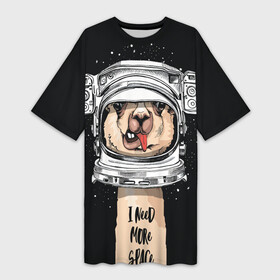Платье-футболка 3D с принтом Космическая Лама в Санкт-Петербурге,  |  | gagarin | гагарин | день космонавтики | жираф | звездная пыль | звезды | земля | космонавт | космос | лама | луна | скафандр | шея | юрий