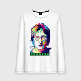 Мужской лонгслив хлопок с принтом John Lennon Imagine в Санкт-Петербурге, 100% хлопок |  | beatles | imagine | john | lennon | the beatles | битлз | битлы | группа | джон | купить | леннон | леннона | очки | рок н ролл | с группы | хиппи