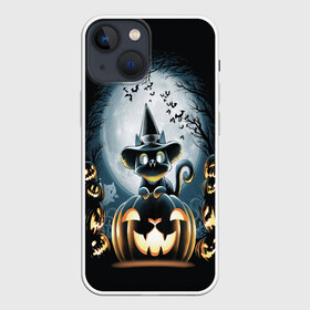 Чехол для iPhone 13 mini с принтом Хэллоуин Кот в Санкт-Петербурге,  |  | 2020 | cat | cats | halloween | джек | киса | кисуля | кот | котик | коты | кошечка | ленивец | мяу | октябрь | панда | призрак | призраки | собака | тыква | хеллоуин | хелоуин | хэллоуин | хэлоуин | черный кот | щеночек