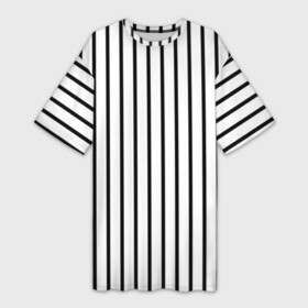 Платье-футболка 3D с принтом Чёрные и белые полосы в Санкт-Петербурге,  |  | Тематика изображения на принте: белая полоса | полоски | тонкие полоски | тонкие полосы | узор полоски | чёрная полоса | чёрно белые полосы