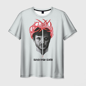 Мужская футболка 3D с принтом Hannibal в Санкт-Петербурге, 100% полиэфир | прямой крой, круглый вырез горловины, длина до линии бедер | hannibal | ганибал | ганнибал | лектер | лектор | мадс миккельсен | сериал | сериалы | хью дэнси