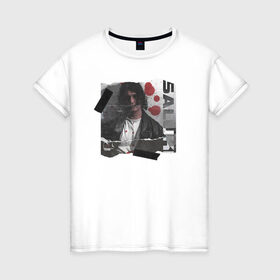 Женская футболка хлопок с принтом SALUKI в Санкт-Петербурге, 100% хлопок | прямой крой, круглый вырез горловины, длина до линии бедер, слегка спущенное плечо | rap | saluki | saluki rap | рэп | рэпер | салюки