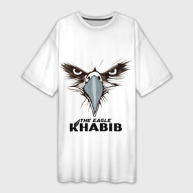 Платье-футболка 3D с принтом Орел в Санкт-Петербурге,  |  | khabib | the eagle | боец | бои | борец | борьба | дагестан | мма | нурмагомедов | орел | птица | хабиб | чемпион