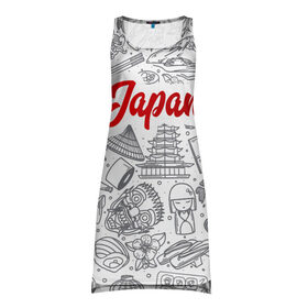 Платье-майка 3D с принтом Япония (Z) в Санкт-Петербурге, 100% полиэстер | полуприлегающий силуэт, широкие бретели, круглый вырез горловины, удлиненный подол сзади. | japan | асихара но накацукуни | государство япония | ниппон | нихон | ооясимагуни | страна восходящего солнца | традиции | традиция | япония