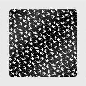 Магнит виниловый Квадрат с принтом Ласточки в Санкт-Петербурге, полимерный материал с магнитным слоем | размер 9*9 см, закругленные углы | Тематика изображения на принте: ласточка | ласточки | перья | птица | птицы | силуэт