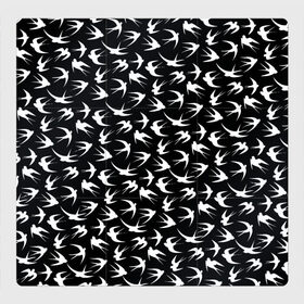 Магнитный плакат 3Х3 с принтом Ласточки в Санкт-Петербурге, Полимерный материал с магнитным слоем | 9 деталей размером 9*9 см | Тематика изображения на принте: ласточка | ласточки | перья | птица | птицы | силуэт