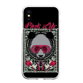 Чехол для iPhone XS Max матовый с принтом Розовая жизнь в Санкт-Петербурге, Силикон | Область печати: задняя сторона чехла, без боковых панелей | Тематика изображения на принте: голова медведя. | голова панды | медведи | орнамент | панда | панда в розовых очках | розовая жизнь | розовый стиль | розы