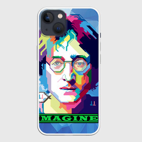 Чехол для iPhone 13 с принтом Джон Леннон Imagine в Санкт-Петербурге,  |  | Тематика изображения на принте: beatles | imagine | john | lennon | the beatles | битлз | битлы | группа | джон | купить | леннон | леннона | очки | рок н ролл | с группы | хиппи