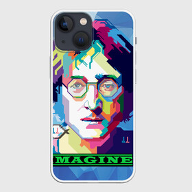 Чехол для iPhone 13 mini с принтом Джон Леннон Imagine в Санкт-Петербурге,  |  | Тематика изображения на принте: beatles | imagine | john | lennon | the beatles | битлз | битлы | группа | джон | купить | леннон | леннона | очки | рок н ролл | с группы | хиппи