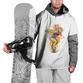 Накидка на куртку 3D с принтом Сноуборд в Санкт-Петербурге, 100% полиэстер |  | лыжник | сноуборд | сноубордист | спорт | спортсмен