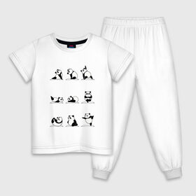 Детская пижама хлопок с принтом Панда занимается йогой в Санкт-Петербурге, 100% хлопок |  брюки и футболка прямого кроя, без карманов, на брюках мягкая резинка на поясе и по низу штанин
 | ега | йога | йога и фитнес | карамель | кунг фу | кунг фу панда | панда | пандора | панды | по | с пандами | с пандой | фитнес