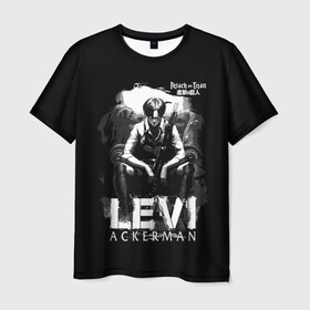 Мужская футболка 3D с принтом LEVI ACKERMAN. LONELINESS в Санкт-Петербурге, 100% полиэфир | прямой крой, круглый вырез горловины, длина до линии бедер | Тематика изображения на принте: anime | attack on titan | аниме | армин арлерт | атак он титан | атака на титанов | атака титанов | великаны | гарнизон | колоссальный | леви | легион разведки | лого | манга | микаса аккерман | разведкорпус