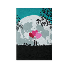 Обложка для паспорта матовая кожа с принтом Влюбленная Пара в Санкт-Петербурге, натуральная матовая кожа | размер 19,3 х 13,7 см; прозрачные пластиковые крепления | Тематика изображения на принте: heart | leaves | love | love you | minimal | moon | night | влюбленная пара | влюбленные | воздушные шары | деревья | листья | луна | любовь | минимализм | ночь | отношения | полнолуние | природа | сердечки | сердца | сердце