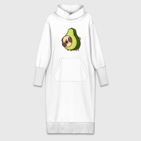 Платье удлиненное хлопок с принтом Мопс авокадо в Санкт-Петербурге,  |  | авокадо | арт | мопс | рисунок | сладкий | сладость | собака в костюме | собака в костюмчике | фрукт | фрукты