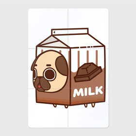 Магнитный плакат 2Х3 с принтом Шоколадное молоко-мопс в Санкт-Петербурге, Полимерный материал с магнитным слоем | 6 деталей размером 9*9 см | Тематика изображения на принте: арт | молоко | мопс | рисунок | сладкий | сладость | собака в костюме | собака в костюмчике | шоколад