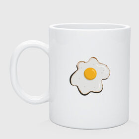 Кружка с принтом Яичница, завтрак в Санкт-Петербурге, керамика | объем — 330 мл, диаметр — 80 мм. Принт наносится на бока кружки, можно сделать два разных изображения | арт | белок. | еда | желток | завтрак | люблю еду | минимализм | яичница | яйцо