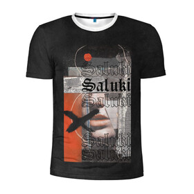 Мужская футболка 3D спортивная с принтом SALUKI в Санкт-Петербурге, 100% полиэстер с улучшенными характеристиками | приталенный силуэт, круглая горловина, широкие плечи, сужается к линии бедра | rap | saluki | saluki rap | рэп | рэпер | салюки