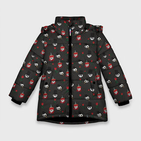 Зимняя куртка для девочек 3D с принтом Хэллоуин Черепа в Санкт-Петербурге, ткань верха — 100% полиэстер; подклад — 100% полиэстер, утеплитель — 100% полиэстер. | длина ниже бедра, удлиненная спинка, воротник стойка и отстегивающийся капюшон. Есть боковые карманы с листочкой на кнопках, утяжки по низу изделия и внутренний карман на молнии. 

Предусмотрены светоотражающий принт на спинке, радужный светоотражающий элемент на пуллере молнии и на резинке для утяжки. | halloween | паттерн | текстура | хэллоуин | черепа | черепа в шляпах