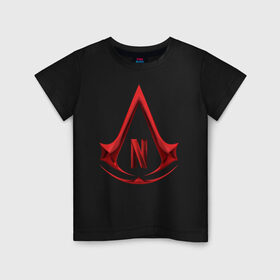 Детская футболка хлопок с принтом Assassins Creed Netflix в Санкт-Петербурге, 100% хлопок | круглый вырез горловины, полуприлегающий силуэт, длина до линии бедер | ac | games | netflix | ubisoft | vikings | викинги | игры | нетфликс | сериалы | юбисофт