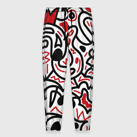 Мужские брюки 3D с принтом Африканский хаос в Санкт-Петербурге, 100% полиэстер | манжеты по низу, эластичный пояс регулируется шнурком, по бокам два кармана без застежек, внутренняя часть кармана из мелкой сетки | minimal | абстракция | креатив | минимализм | текстуры