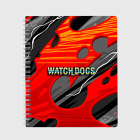 Тетрадь с принтом Watch Dogs Recing в Санкт-Петербурге, 100% бумага | 48 листов, плотность листов — 60 г/м2, плотность картонной обложки — 250 г/м2. Листы скреплены сбоку удобной пружинной спиралью. Уголки страниц и обложки скругленные. Цвет линий — светло-серый
 | Тематика изображения на принте: dogs | legion | logo | text | watch | взлом | игра | легион | лого | символ | текст | хак | хакер | хакеры