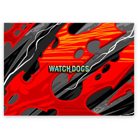 Поздравительная открытка с принтом Watch Dogs Recing в Санкт-Петербурге, 100% бумага | плотность бумаги 280 г/м2, матовая, на обратной стороне линовка и место для марки
 | Тематика изображения на принте: dogs | legion | logo | text | watch | взлом | игра | легион | лого | символ | текст | хак | хакер | хакеры