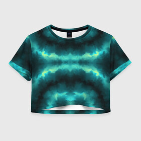 Женская футболка Crop-top 3D с принтом NEON ABSTRACT в Санкт-Петербурге, 100% полиэстер | круглая горловина, длина футболки до линии талии, рукава с отворотами | абстракция | неон | пятна | рубиновый цвет | симметрия