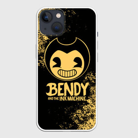 Чехол для iPhone 13 с принтом Bendy And The Ink Machine в Санкт-Петербурге,  |  | Тематика изображения на принте: bendy | bendy and the ink machine | бенди | бени | бенни | бэнди | детская | детям | игра | капли | компьютерная игра | краска | машина | подтеки | ужастик | чернила | чернильная