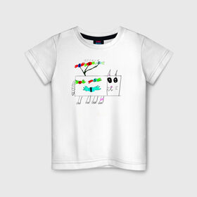 Детская футболка хлопок с принтом жоржЫк в Санкт-Петербурге, 100% хлопок | круглый вырез горловины, полуприлегающий силуэт, длина до линии бедер | для детей | конфетки | котики | леденцы | сладости