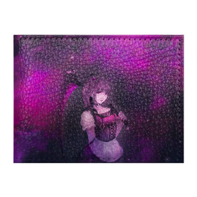 Обложка для студенческого билета с принтом Anime girl demon в Санкт-Петербурге, натуральная кожа | Размер: 11*8 см; Печать на всей внешней стороне | Тематика изображения на принте: anime | demon | girl | аниме | девушка | демон | коса | рога