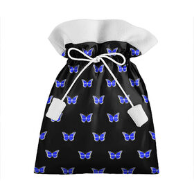 Подарочный 3D мешок с принтом Синие бабочки в Санкт-Петербурге, 100% полиэстер | Размер: 29*39 см | бабочка | бабочки | воздух | живность природы | красивая бабочка | красота природы | крылья | летать | летают | летающее насекомое | летающие бабочки | насекомые | порхание | порхать