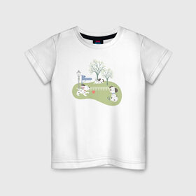 Детская футболка хлопок с принтом 101 Dalmatians в Санкт-Петербурге, 100% хлопок | круглый вырез горловины, полуприлегающий силуэт, длина до линии бедер | Тематика изображения на принте: 101 dalmatians | 101 далматинец | disney | vdkimel | дисней