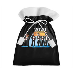 Подарочный 3D мешок с принтом 2020 не спасти... в Санкт-Петербурге, 100% полиэстер | Размер: 29*39 см | 2020 год мем | dancing coffin | tony igy astronomia tony igy | мем про 2020 год | мультяшные персонажи | популярный мем | смешной арт | черные гробовщики