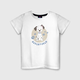 Детская футболка хлопок с принтом Adventurer в Санкт-Петербурге, 100% хлопок | круглый вырез горловины, полуприлегающий силуэт, длина до линии бедер | 101 dalmatians | 101 далматинец | disney | vdkimel | дисней
