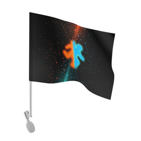 Флаг для автомобиля с принтом PORTAL. в Санкт-Петербурге, 100% полиэстер | Размер: 30*21 см | aperture science | black mesa xen | half life | portal | portal 2 | valve | игра | портал
