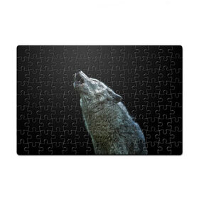Пазл магнитный 126 элементов с принтом Воющий волк в Санкт-Петербурге, полимерный материал с магнитным слоем | 126 деталей, размер изделия —  180*270 мм | Тематика изображения на принте: ауф | волк | воющий волк | животное | зверь