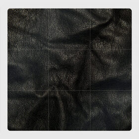 Магнитный плакат 3Х3 с принтом Черная кожа в Санкт-Петербурге, Полимерный материал с магнитным слоем | 9 деталей размером 9*9 см | кожа | кожанка | косуха | рельеф | складки | текстура | черный