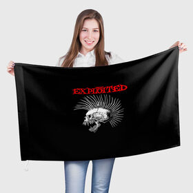 Флаг 3D с принтом The Exploited в Санкт-Петербурге, 100% полиэстер | плотность ткани — 95 г/м2, размер — 67 х 109 см. Принт наносится с одной стороны | exploited | punks | punks not dead | the exploited | панк не сдох | панки | уоти | череп | эксплоитед