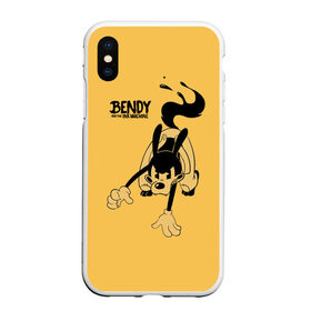 Чехол для iPhone XS Max матовый с принтом Bendy And The Ink Machine в Санкт-Петербурге, Силикон | Область печати: задняя сторона чехла, без боковых панелей | Тематика изображения на принте: bendy | bendy and the ink machine | бенди | бени | бенни | бэнди | детская | детям | игра | капли | компьютерная игра | краска | машина | подтеки | ужастик | чернила | чернильная