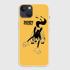 Чехол для iPhone 13 с принтом Bendy And The Ink Machine в Санкт-Петербурге,  |  | bendy | bendy and the ink machine | бенди | бени | бенни | бэнди | детская | детям | игра | капли | компьютерная игра | краска | машина | подтеки | ужастик | чернила | чернильная