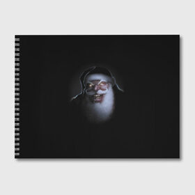 Альбом для рисования с принтом Very bad Santa в Санкт-Петербурге, 100% бумага
 | матовая бумага, плотность 200 мг. | Тематика изображения на принте: beard | jaw | moustache | new year | saliva | santa claus | teeth | борода | дед мороз | зубы | новый год | пасть | санта клаус | слюна | усы