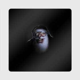 Магнит виниловый Квадрат с принтом Very bad Santa в Санкт-Петербурге, полимерный материал с магнитным слоем | размер 9*9 см, закругленные углы | beard | jaw | moustache | new year | saliva | santa claus | teeth | борода | дед мороз | зубы | новый год | пасть | санта клаус | слюна | усы