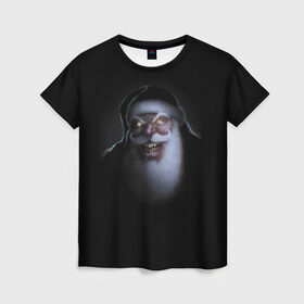 Женская футболка 3D с принтом Very bad Santa в Санкт-Петербурге, 100% полиэфир ( синтетическое хлопкоподобное полотно) | прямой крой, круглый вырез горловины, длина до линии бедер | beard | jaw | moustache | new year | saliva | santa claus | teeth | борода | дед мороз | зубы | новый год | пасть | санта клаус | слюна | усы