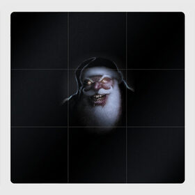 Магнитный плакат 3Х3 с принтом Very bad Santa в Санкт-Петербурге, Полимерный материал с магнитным слоем | 9 деталей размером 9*9 см | beard | jaw | moustache | new year | saliva | santa claus | teeth | борода | дед мороз | зубы | новый год | пасть | санта клаус | слюна | усы