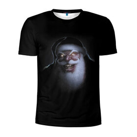 Мужская футболка 3D спортивная с принтом Very bad Santa в Санкт-Петербурге, 100% полиэстер с улучшенными характеристиками | приталенный силуэт, круглая горловина, широкие плечи, сужается к линии бедра | beard | jaw | moustache | new year | saliva | santa claus | teeth | борода | дед мороз | зубы | новый год | пасть | санта клаус | слюна | усы
